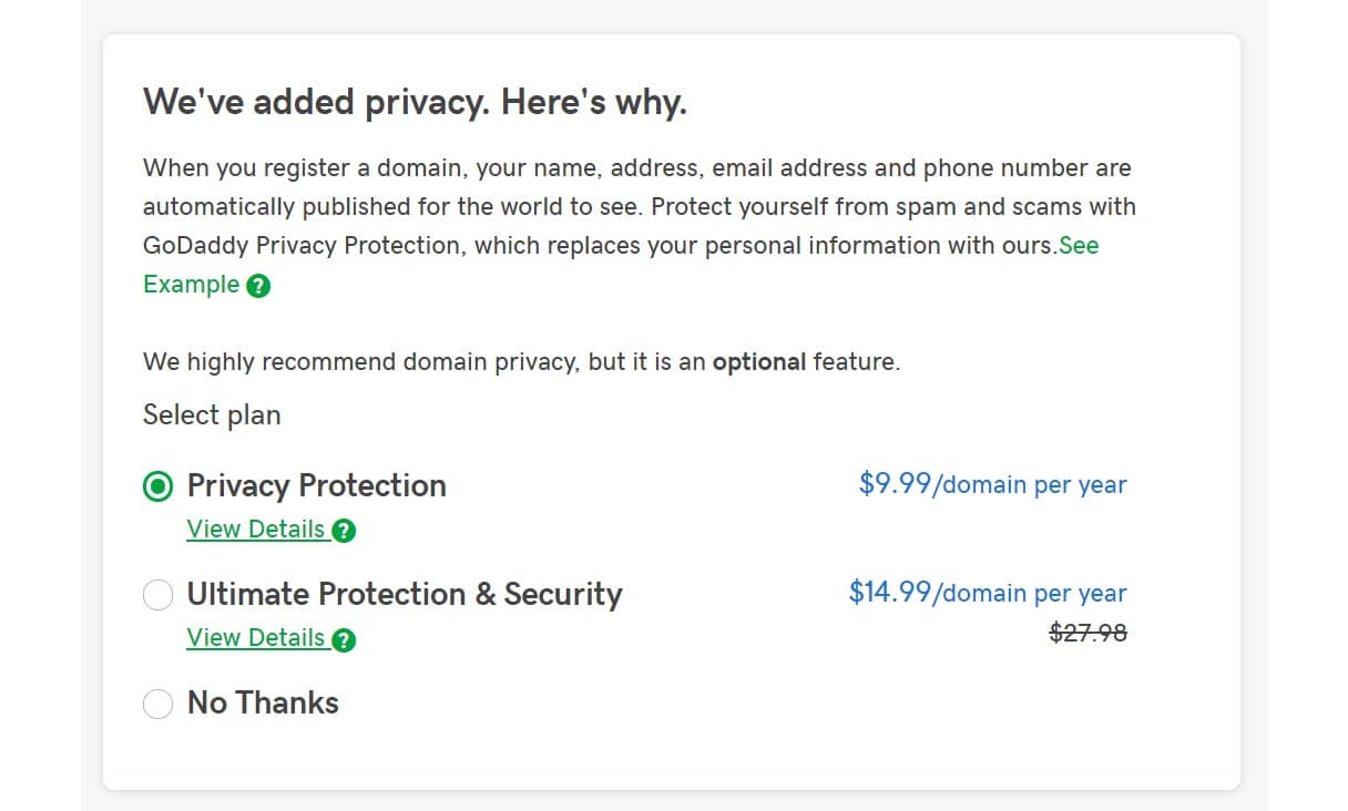 GoDaddy Add Ons